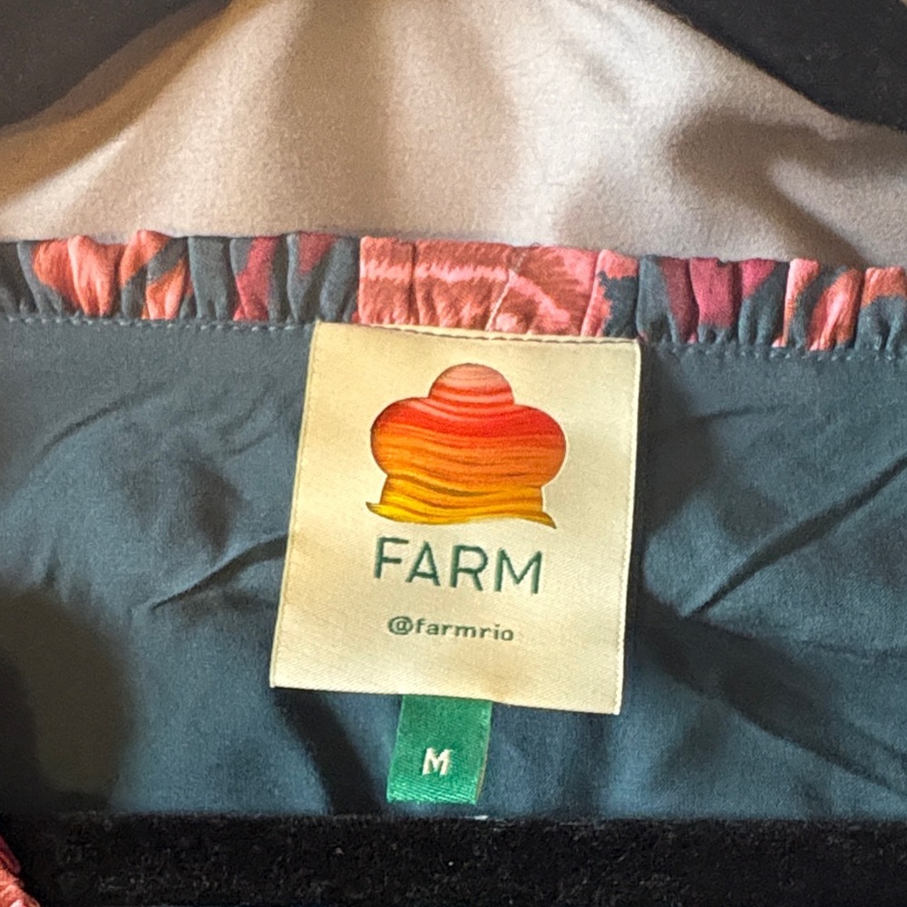 Farm Rio Teal Seashell Tapestry Lenzing™ Ecovero™ Viscose Mini Dress 🐚 - Picture 9 of 10